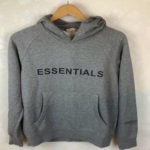 Essentials Fear Of God Grey Logo Hoodie Sweatshirt Size Small